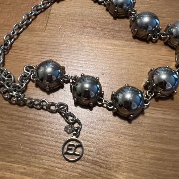 EL Erica Lyons Silver Tone Metallic Lobster Claw Clasp 16 Inch Choker Necklace - Picture 6 of 8